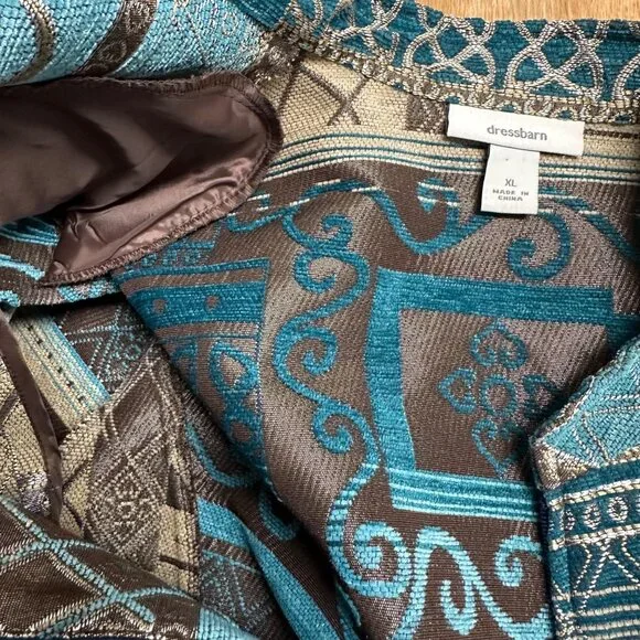 DRESSBARN JACKET TAPESTRY COLORFUL ABSTRACT FULL ZIP SIZE XL ART TO WEAR - Picture 8 of 11